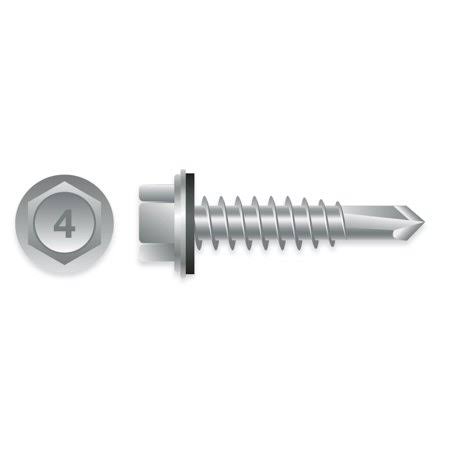 #10 x 1 inch HWH 410 Stainless Self-Drilling Screws w/Bonded Washer 3M Box ZXH1_V7ZYC91