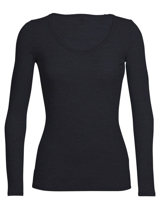 (Small, Black) - Icebreaker Womens Siren Long Sleeve Sweetheart Top LSC3_K9OND83