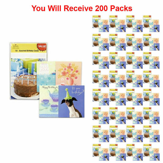 (200-Pack) Hallmark Assorted Happy Birthday Card Greeting Gift Wish Party New YZW9_Q8ZBM06